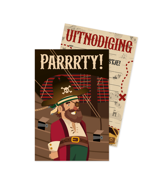 Piraat Uitnodigingen 16cm van Paper Dreams koop je bij Partywinkel