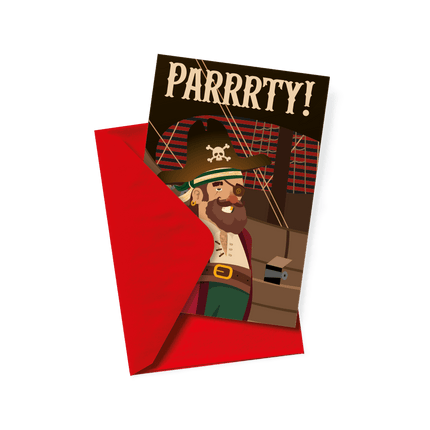 Piraat Uitnodigingen 16cm van Paper Dreams koop je bij Partywinkel