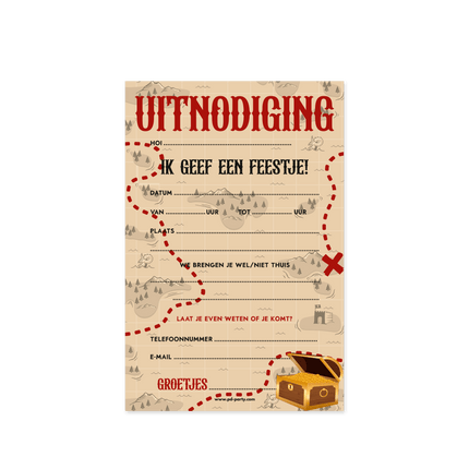 Piraat Uitnodigingen 16cm van Paper Dreams koop je bij Partywinkel