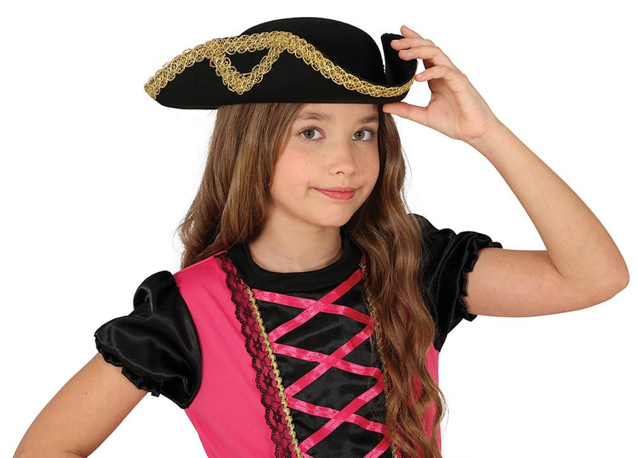 Piraathoed Zwart Goud Kind van Fiestas Guirca koop je bij Partywinkel