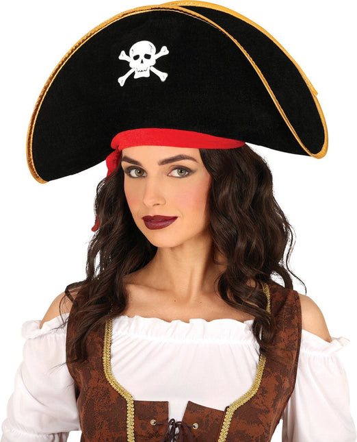Piraathoed Zwart Rood van Fiestas Guirca koop je bij Partywinkel