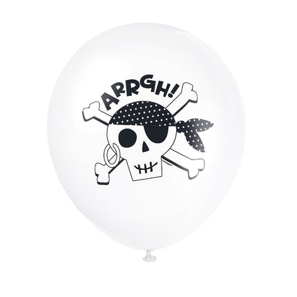 Piraten Ballonnen Arrgh 30cm 8st van Unique koop je bij Partywinkel