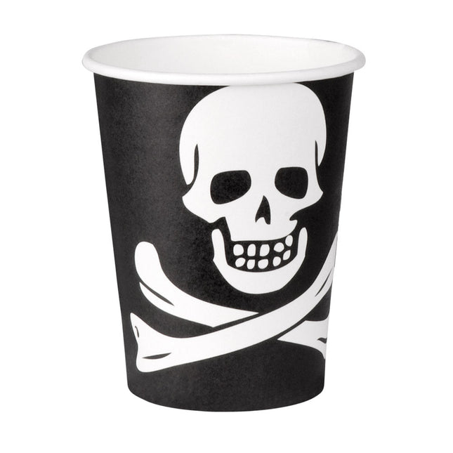 Piraten Bekers Schedel Papier 210ml 10st van Boland koop je bij Partywinkel