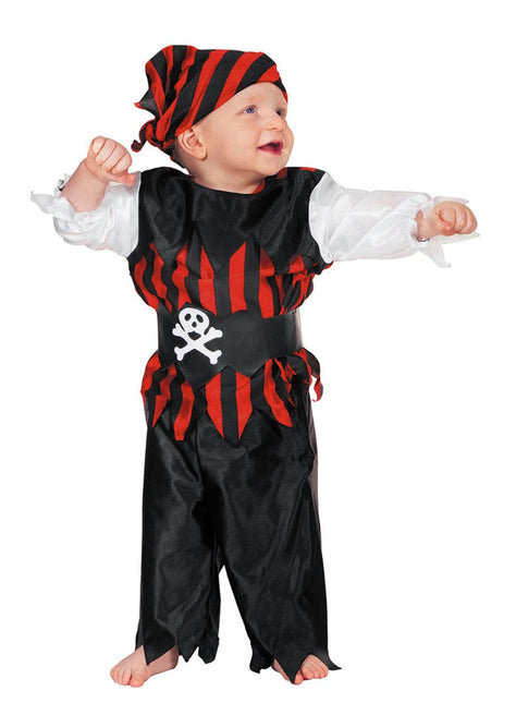 Piraten Kostuum Rood Zwart Baby van Wilbers & Wilbers koop je bij Partywinkel