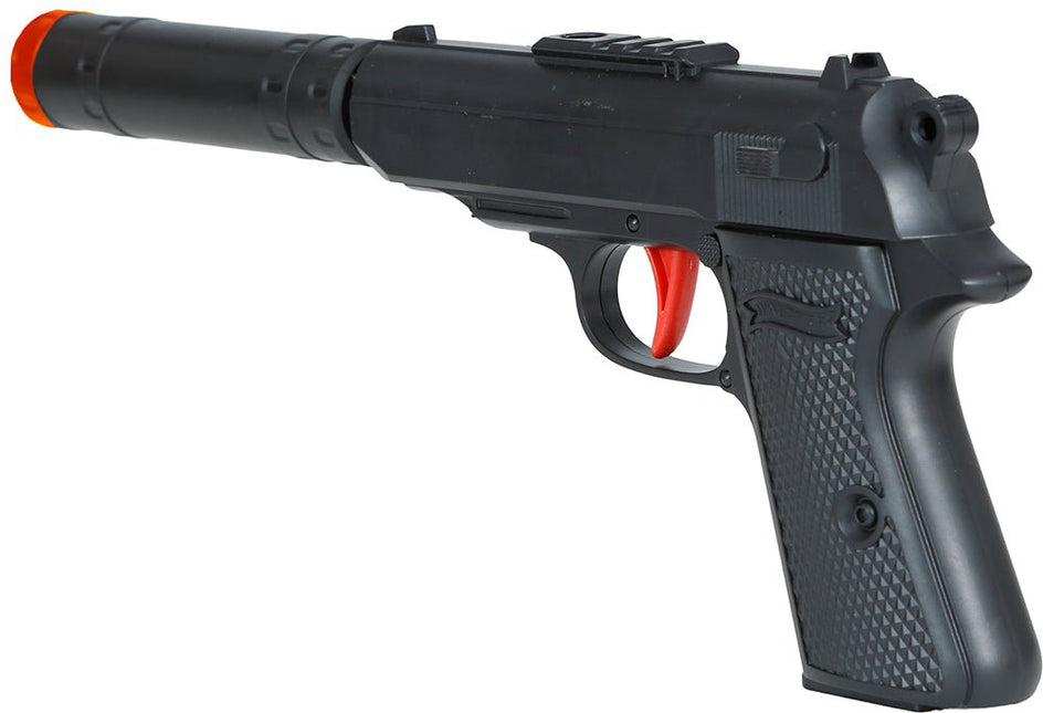 Pistool met geluiddemper 29 cm van Fiestas Guirca koop je bij Partywinkel