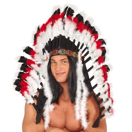 Pluim Luxe Indiaans 1,2m van Fiestas Guirca koop je bij Partywinkel