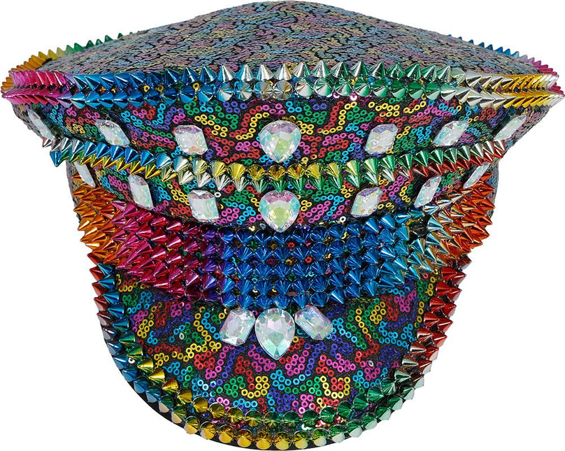 Police multicolor hat with studs, adult van Fiestas Guirca koop je bij Partywinkel