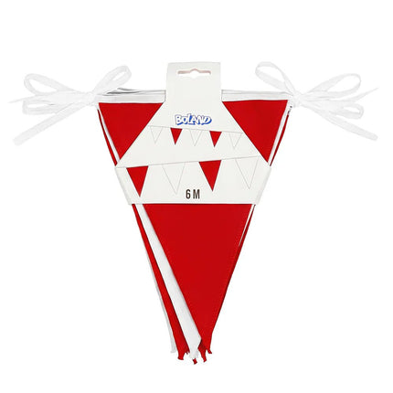 Polyester vlaggenlijn rood/wit (26 x 18 cm)(6 m) van Boland koop je bij Partywinkel