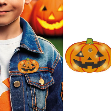 Pompoen Broche 3cm van Fiestas Guirca koop je bij Partywinkel