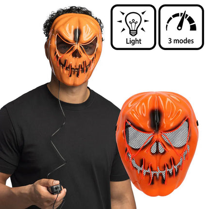 Pompoen Masker Oranje Led van Boland koop je bij Partywinkel