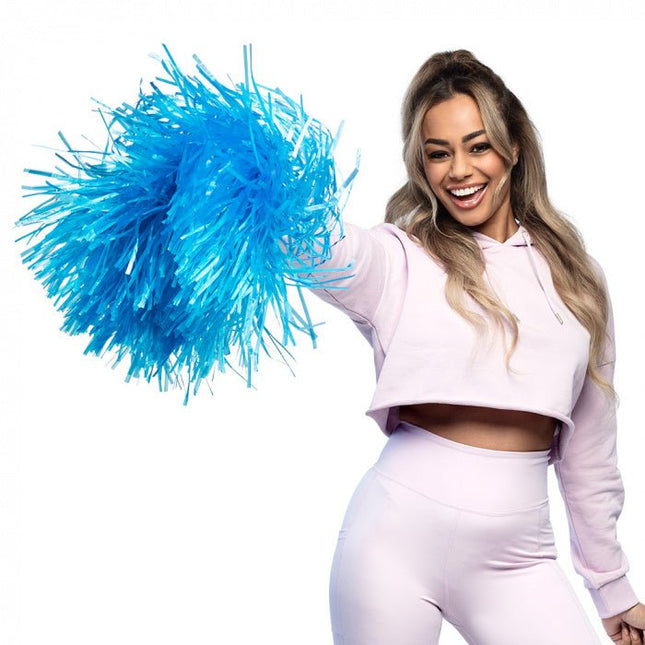 Pompon Blauw 46cm van Boland koop je bij Partywinkel