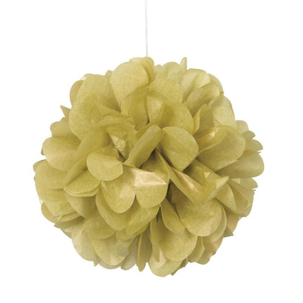 Pompon Goud 20cm 3st van Unique koop je bij Partywinkel