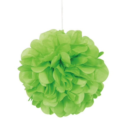 Pompon Lime Groen 20cm 3st van Unique koop je bij Partywinkel