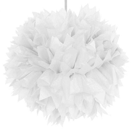 Pompon Wit 30cm van Folat koop je bij Partywinkel