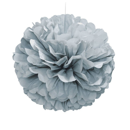 Pompon Zilver 40cm van Unique koop je bij Partywinkel