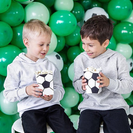 Popcorn Bakjes Voetbal 12cm 6st van Partydeco koop je bij Partywinkel