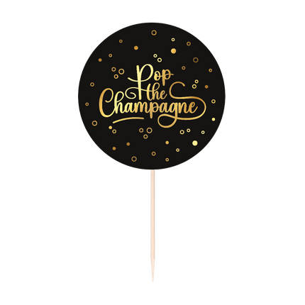 prikkers - Pop the Champagne - zwart van WeFiesta koop je bij Partywinkel