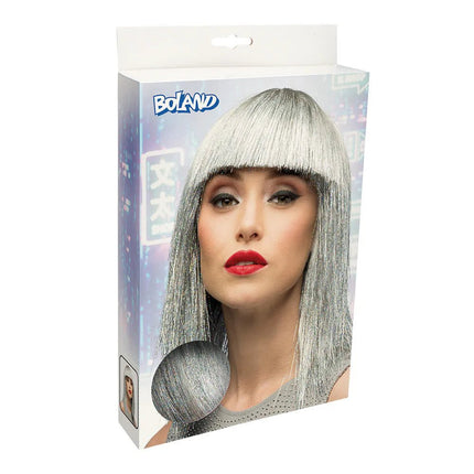 Pruik Crazy zilver van Boland koop je bij Partywinkel