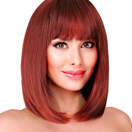 Pruik Droomhaar Layla Donker Rood van Widmann koop je bij Partywinkel