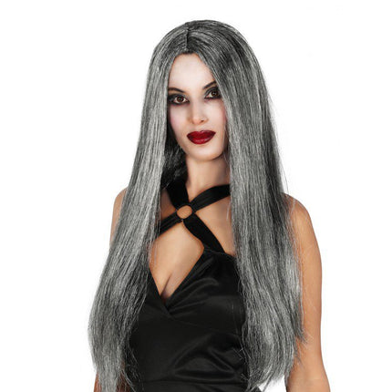 Pruik Lang Haar Grijs van Fiestas Guirca koop je bij Partywinkel