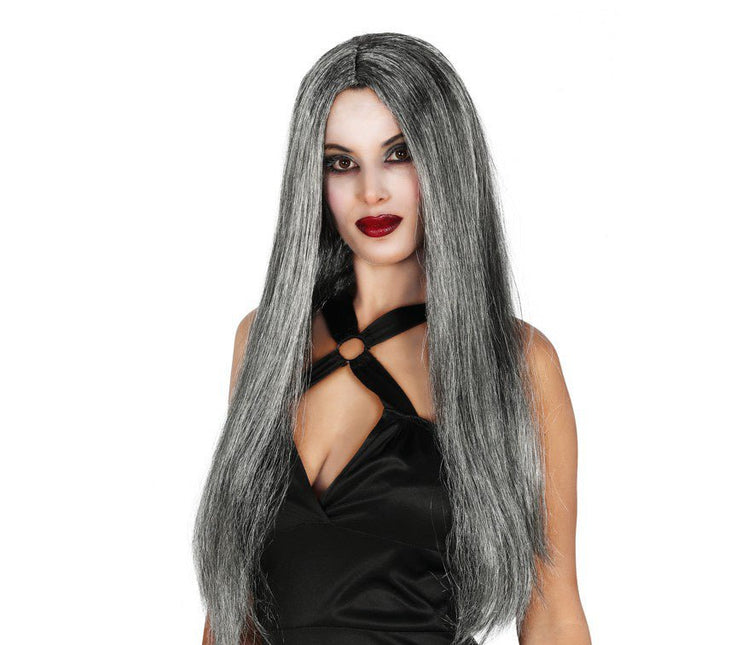Pruik Lang Haar Grijs van Fiestas Guirca koop je bij Partywinkel