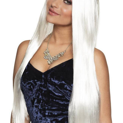 Pruik Lang Haar Stijl Wit van Boland koop je bij Partywinkel