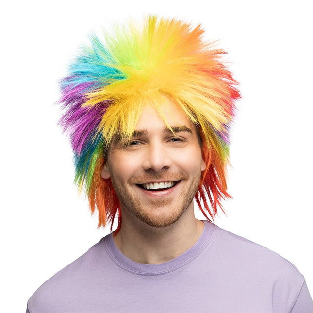 Pruik Punky rainbow van Boland koop je bij Partywinkel