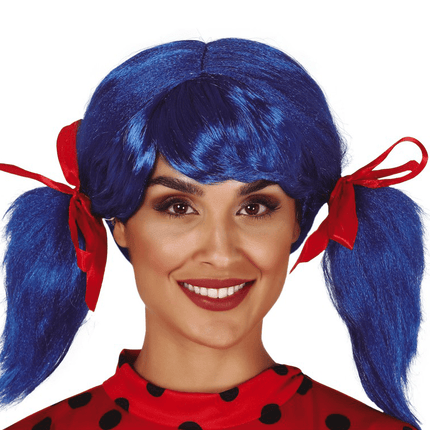 Pruik Strikjes Blauw van Fiestas Guirca koop je bij Partywinkel