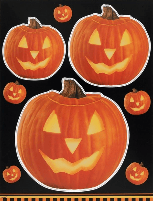 PUMPKIN GLOW WNDOW CLING van Unique koop je bij Partywinkel