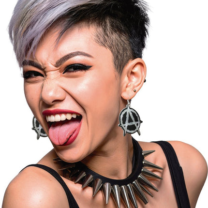 Punk Oorbellen Zwart Zilver van Fiestas Guirca koop je bij Partywinkel