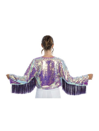 Paars Iriserend Pailletten Jasje Dames