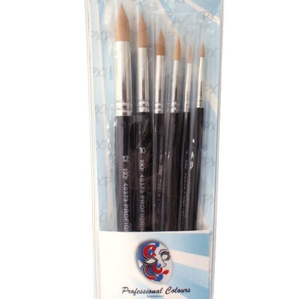 PXP 6 Brushes Round Profigrime Synthetic van PXP Professional Colours koop je bij Partywinkel
