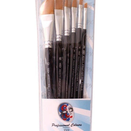 PXP 6 Penselen Angle Profigrime Synthetic van PXP Professional Colours koop je bij Partywinkel