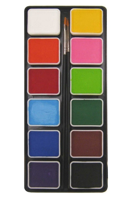 PXP Palet Regular Colours 12 X 6gr With 2 Brushes Size 2 van PXP Professional Colours koop je bij Partywinkel