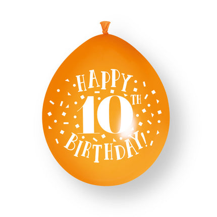 10st Gelukkige 10e verjaardag 23cm latex ballonnen