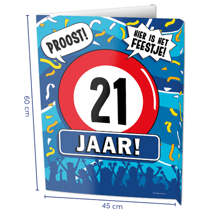 Raambord 21 jaar 60cm van Paper Dreams koop je bij Partywinkel