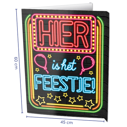 Raambord Hier is het feestje 60cm van Paper Dreams koop je bij Partywinkel