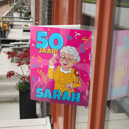 Raambord Sarah 50 jaar 60cm van Paper Dreams koop je bij Partywinkel