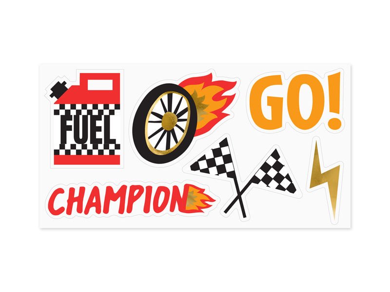 Race Stickers 6st van Partydeco koop je bij Partywinkel