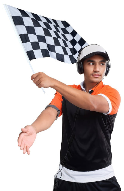 Race Vlag Zwart Wit 45x30 cm van Fiestas Guirca koop je bij Partywinkel