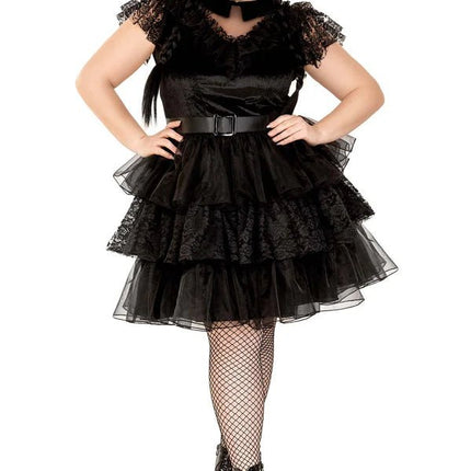 Raving Rebel Wednesday Jurk Dames Plus Size Leg Avenue van Leg Avenue koop je bij Partywinkel