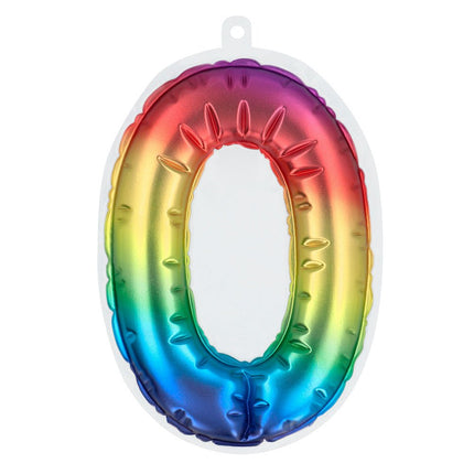 Regenboog 0 Jaar Stickers Folieballon 20cm van Boland koop je bij Partywinkel