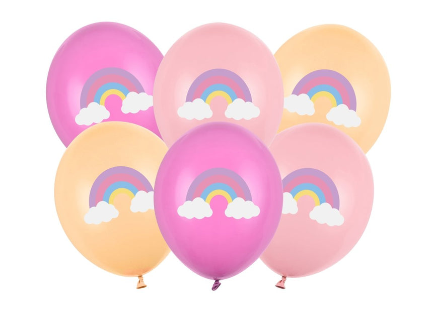 Regenboog Ballonnen 30cm 6st van Partydeco koop je bij Partywinkel