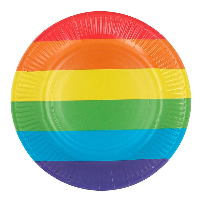 Regenboog Borden 23cm 8st van Boland koop je bij Partywinkel