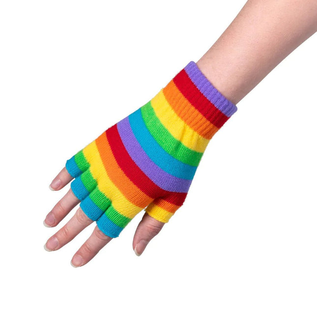 Regenboog Handschoenen Vingerloos van Boland koop je bij Partywinkel