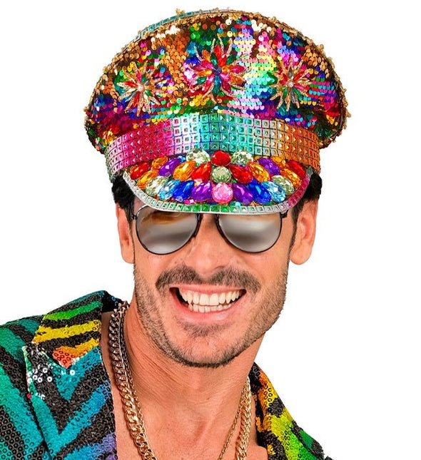 Regenboog Pet Pailletten van Widmann koop je bij Partywinkel