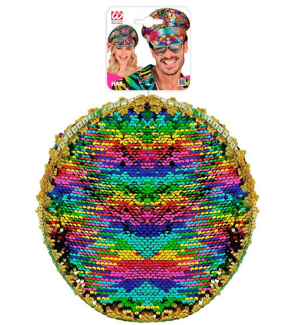 Regenboog Pet Pailletten van Widmann koop je bij Partywinkel