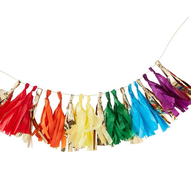 Regenboog Tassel Slinger 1,5m van Ginger Ray koop je bij Partywinkel