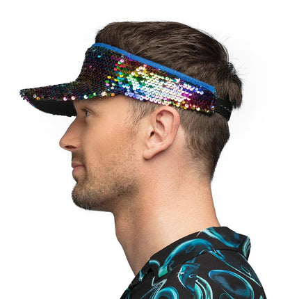 Regenboog Zonneklep Pailletten van Boland koop je bij Partywinkel