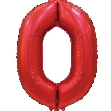 Rode Cijfer Ballon 0 Jaar Glans 86cm van WeFiesta koop je bij Partywinkel